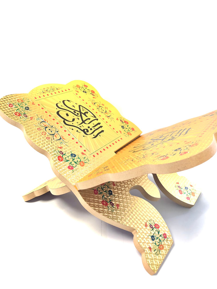 Small Quran Holder Gold Floral