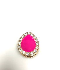 hot pink pear shaped magnet hijab pin clasp with crystals