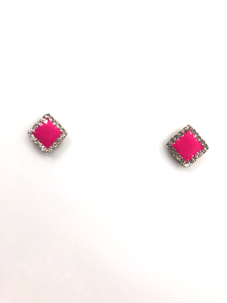 pink square shaped magnet clasp hijab pins with jewels crystals