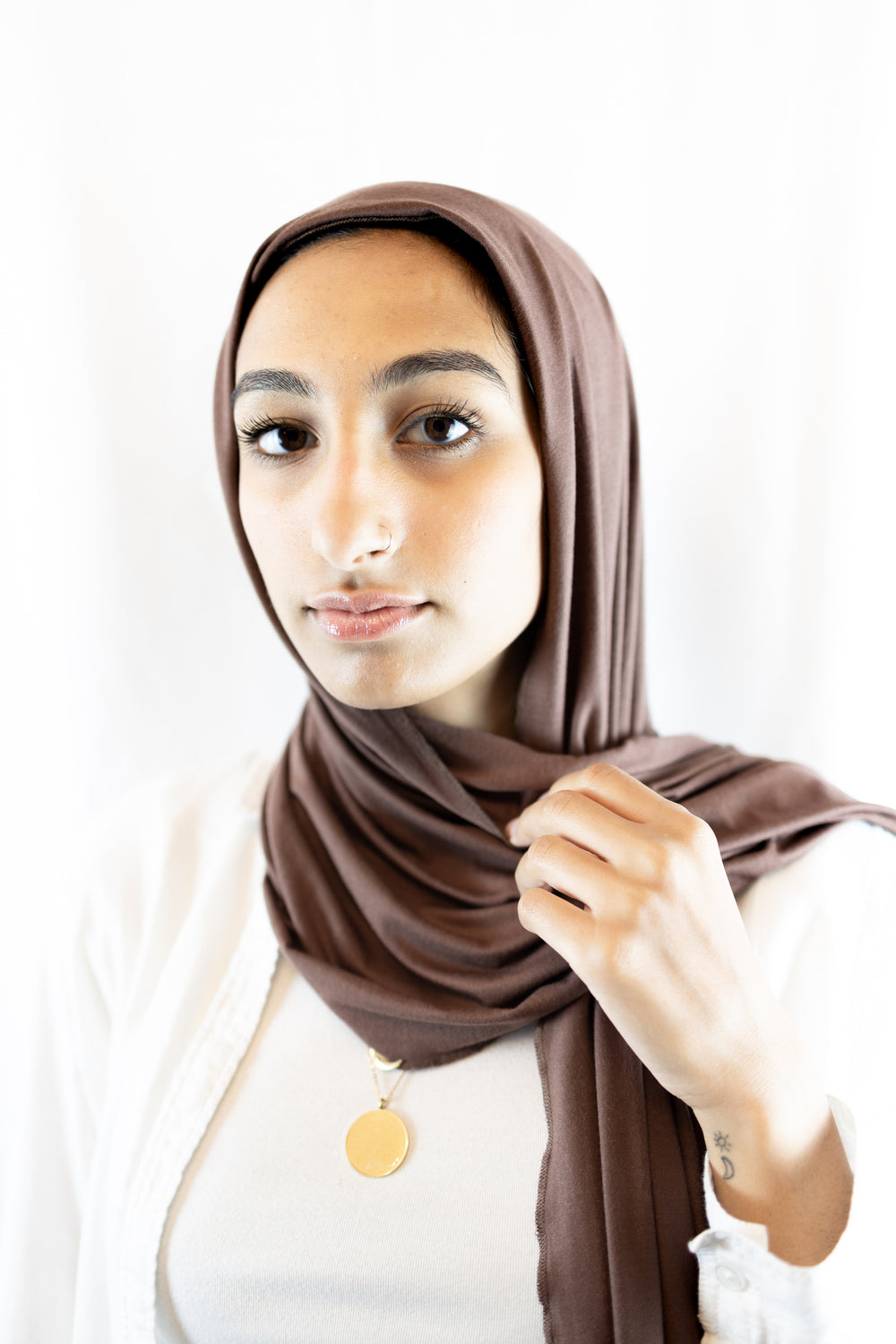 chocolate brown jersey hijab