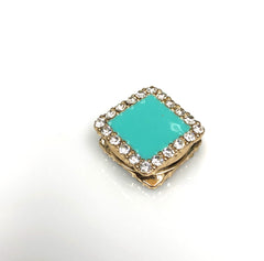teal blue square shaped magnet clasp hijab pins with jewels crystals