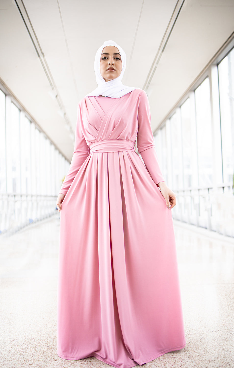 pink long sleeve dresses for women Cute Hot Pink Dress - Shift Dress - Long Sleeve Dress - $38.00
