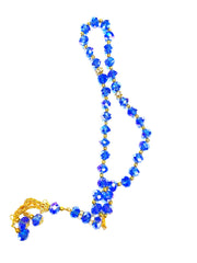 royal blue and gold tasbeeh with 33 beads