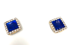 royal blue square shaped magnet clasp hijab pins with jewels crystals