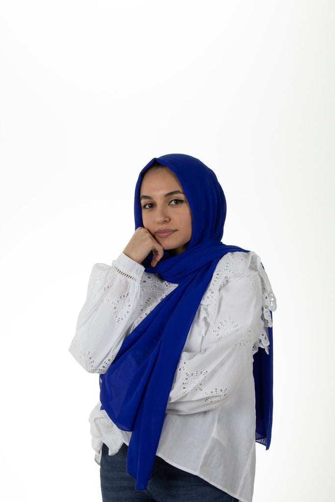 royal blue chiffon hijab