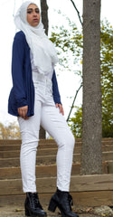 navy blue cardigan with pockets