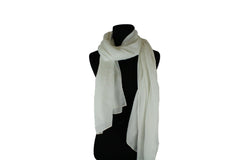 solid white hijab with crepe texture
