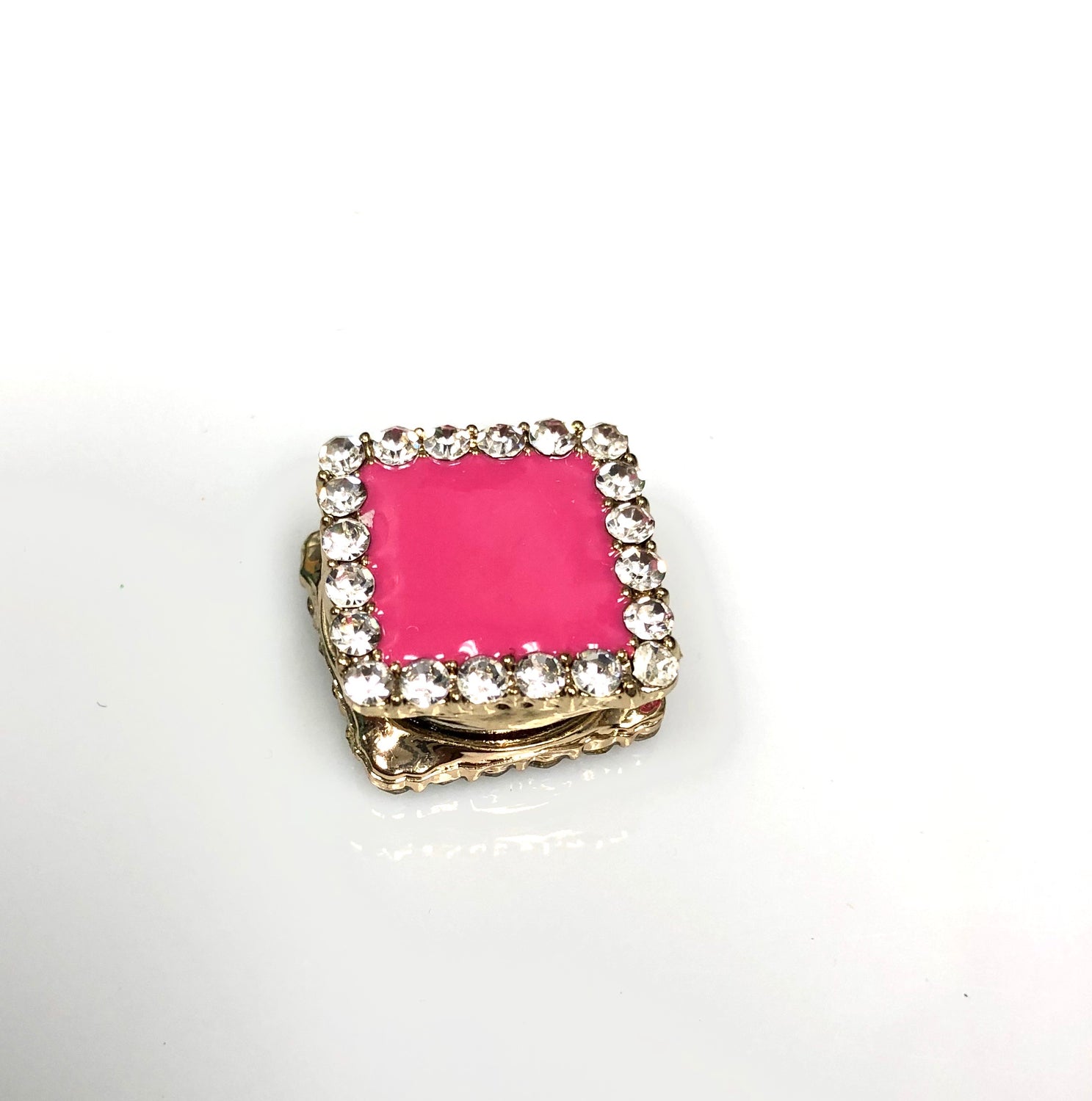 pink square shaped magnet clasp hijab pins with jewels crystals