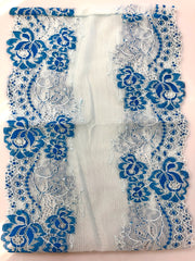 light blue and white lace undercap scarf bonnet for hijab
