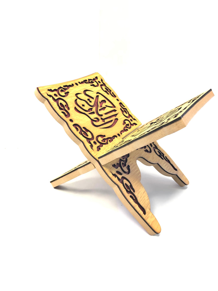 mini wooden quran book holder stand