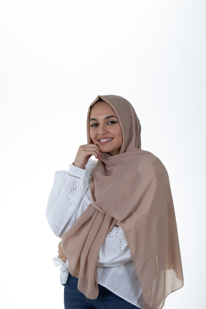 coffee brown taupe chiffon hijab