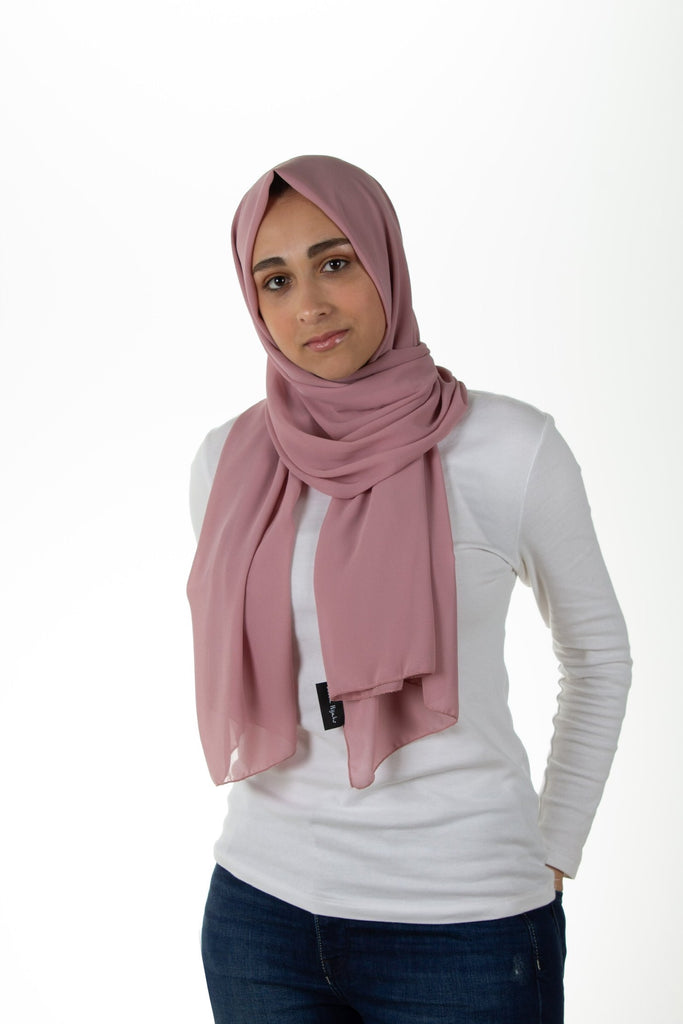 blush dusty pink chiffon hijab