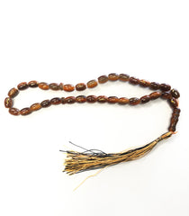 brown beaded tasbeeh with 33 beads