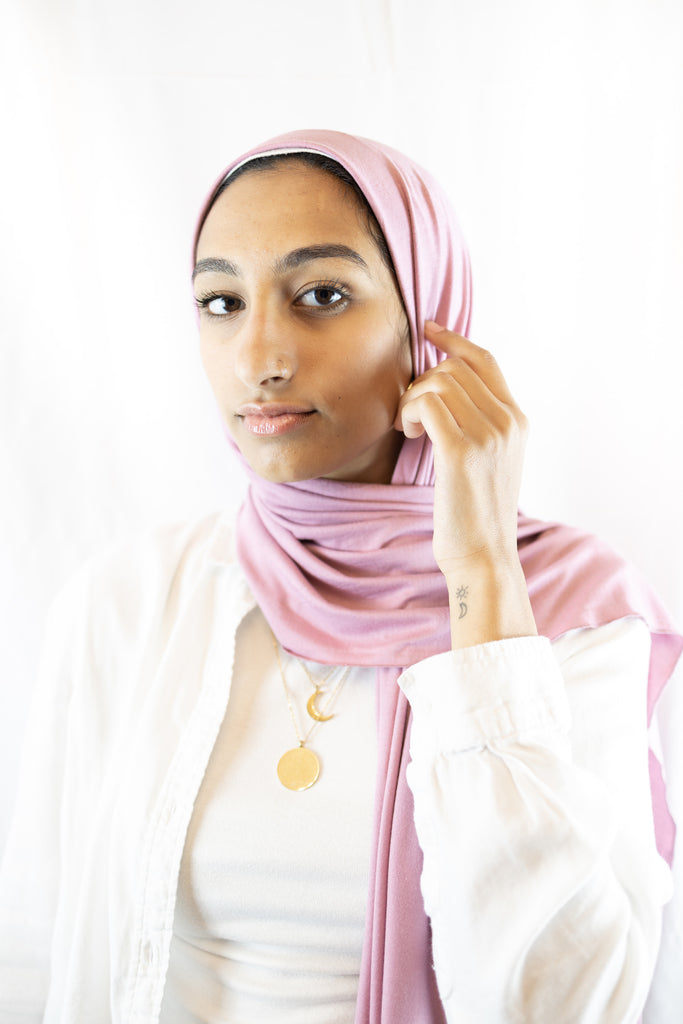 light blush pink jersey hijab
