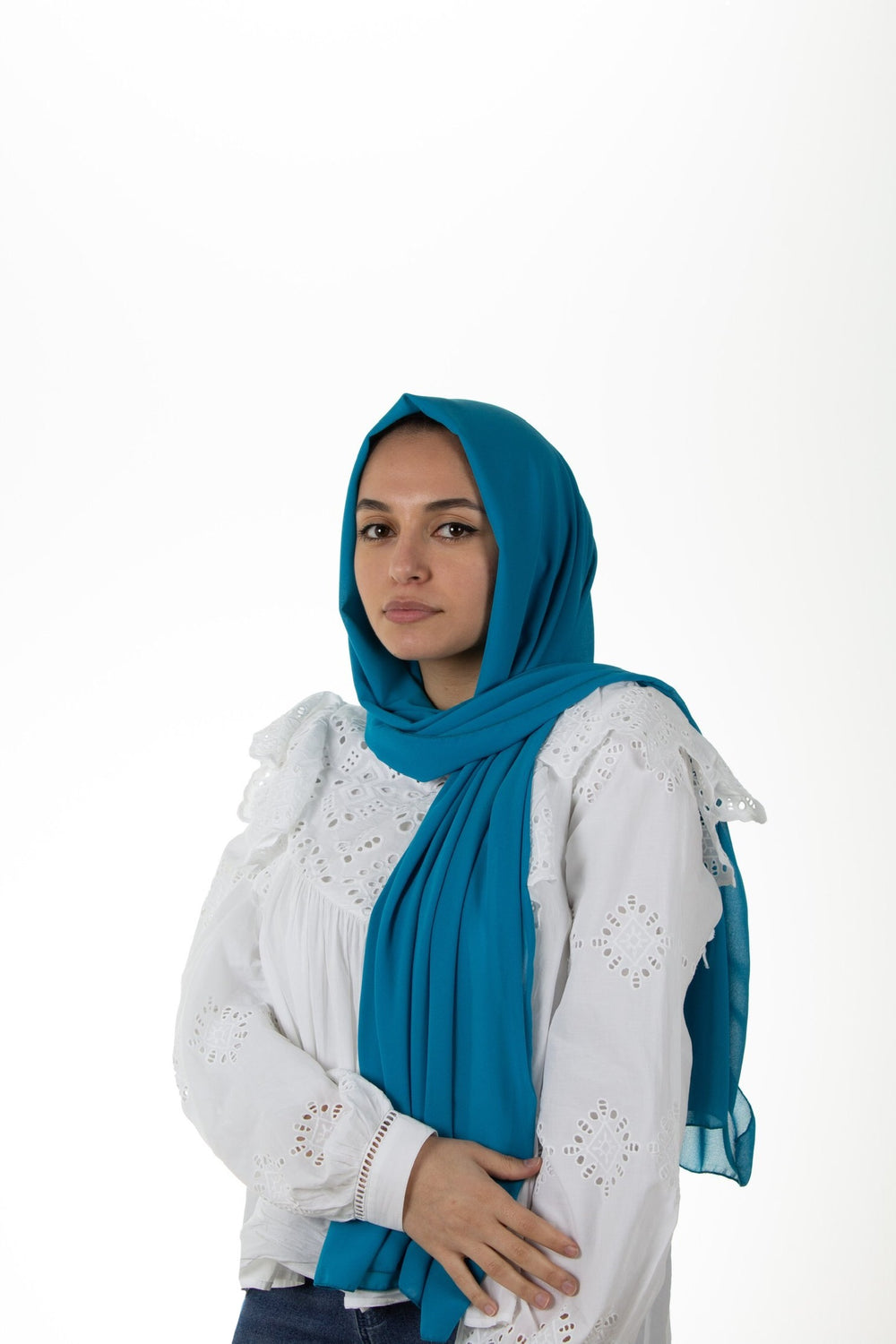 teal chiffon hijab