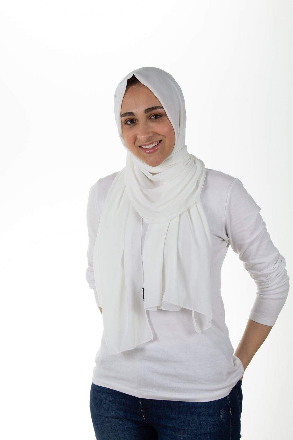 white chiffon hijab