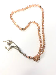 light pink crystal beaded tasbeeh with 99 beads
