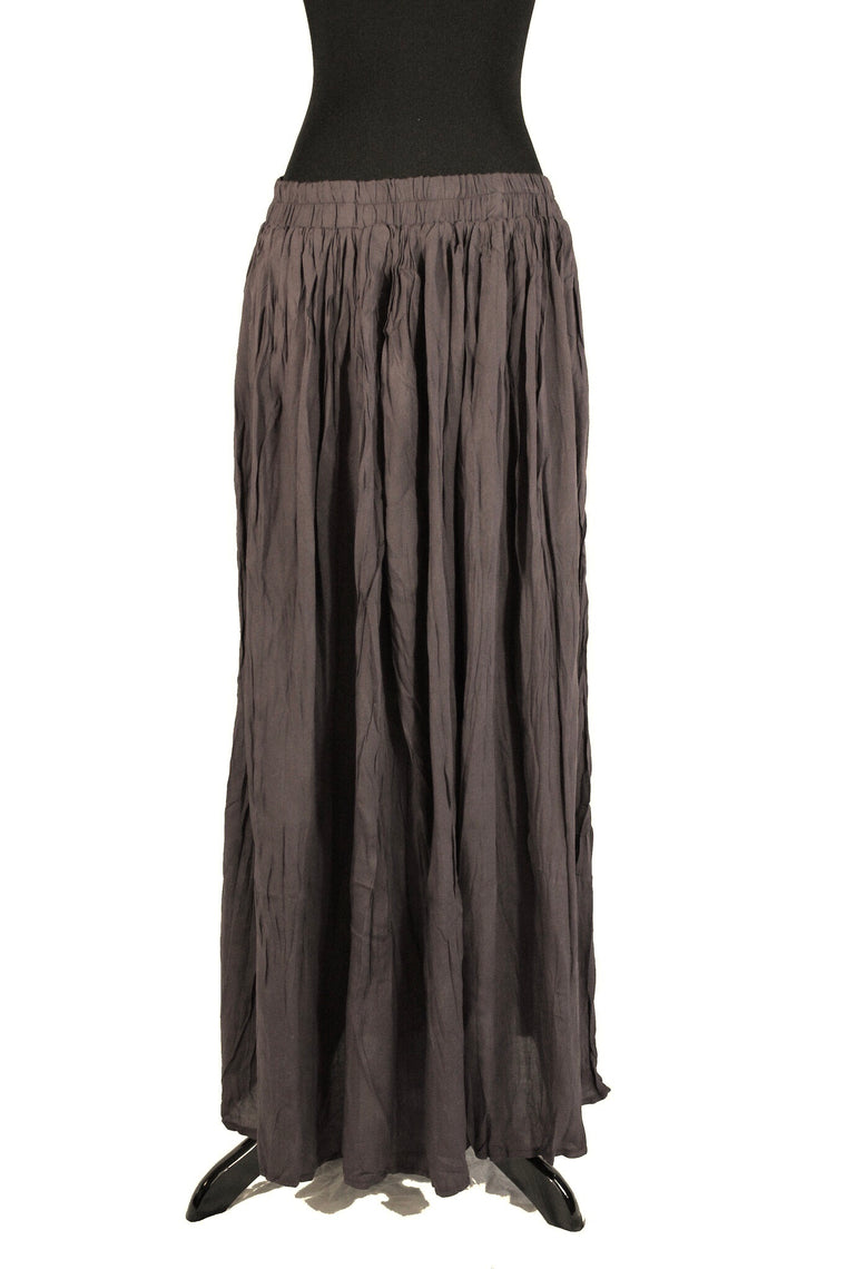 Pleated Maxi Skirt - Brown