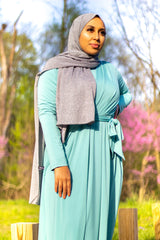 dark gray shimmer jersey hijab