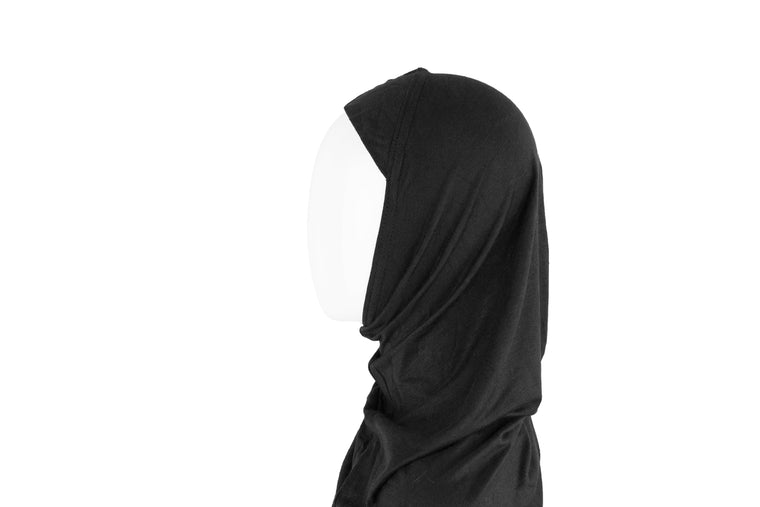 One Piece Slip on Jersey Hijab - Black
