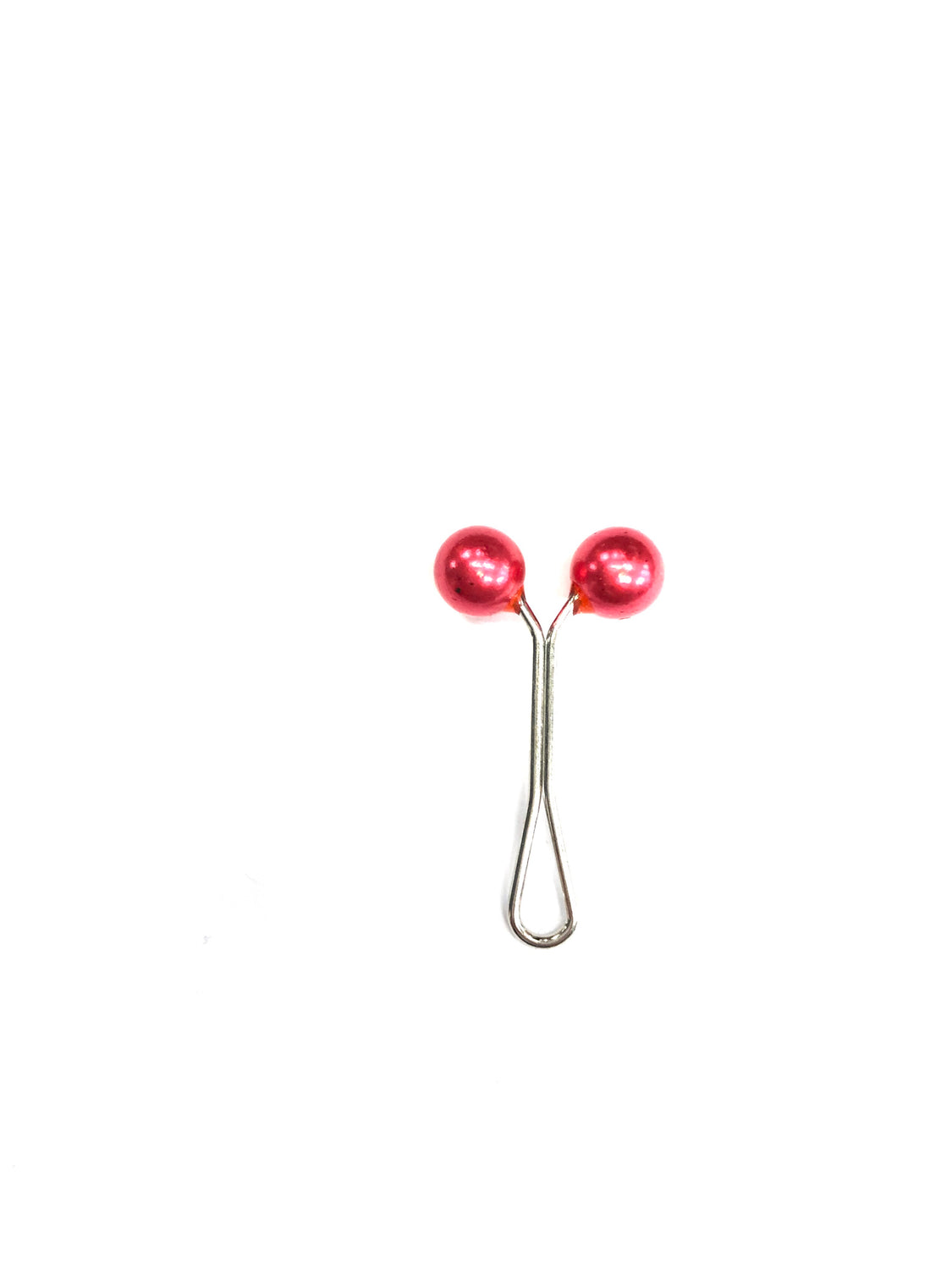 red pearl gliding hijab clip pin