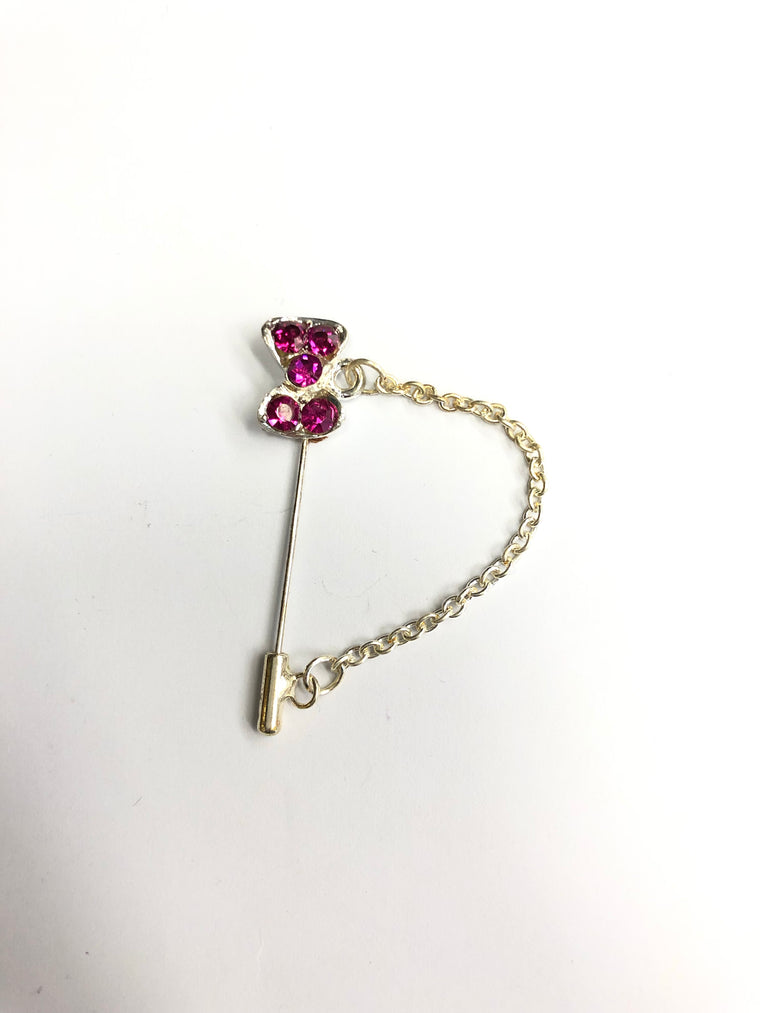 Clasp Pin - Hot Pink Bow
