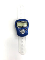 royal blue finger electronic tasbeeh with a band to strap onto your finger