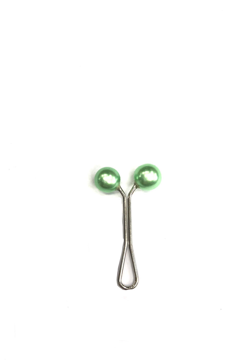 lime green pearl gliding hijab clip pin