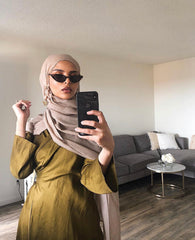 tan solid viscose hijab