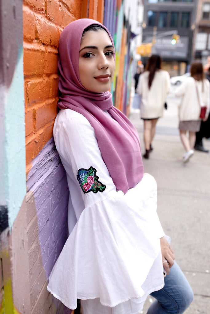 mauve solid viscose hijab