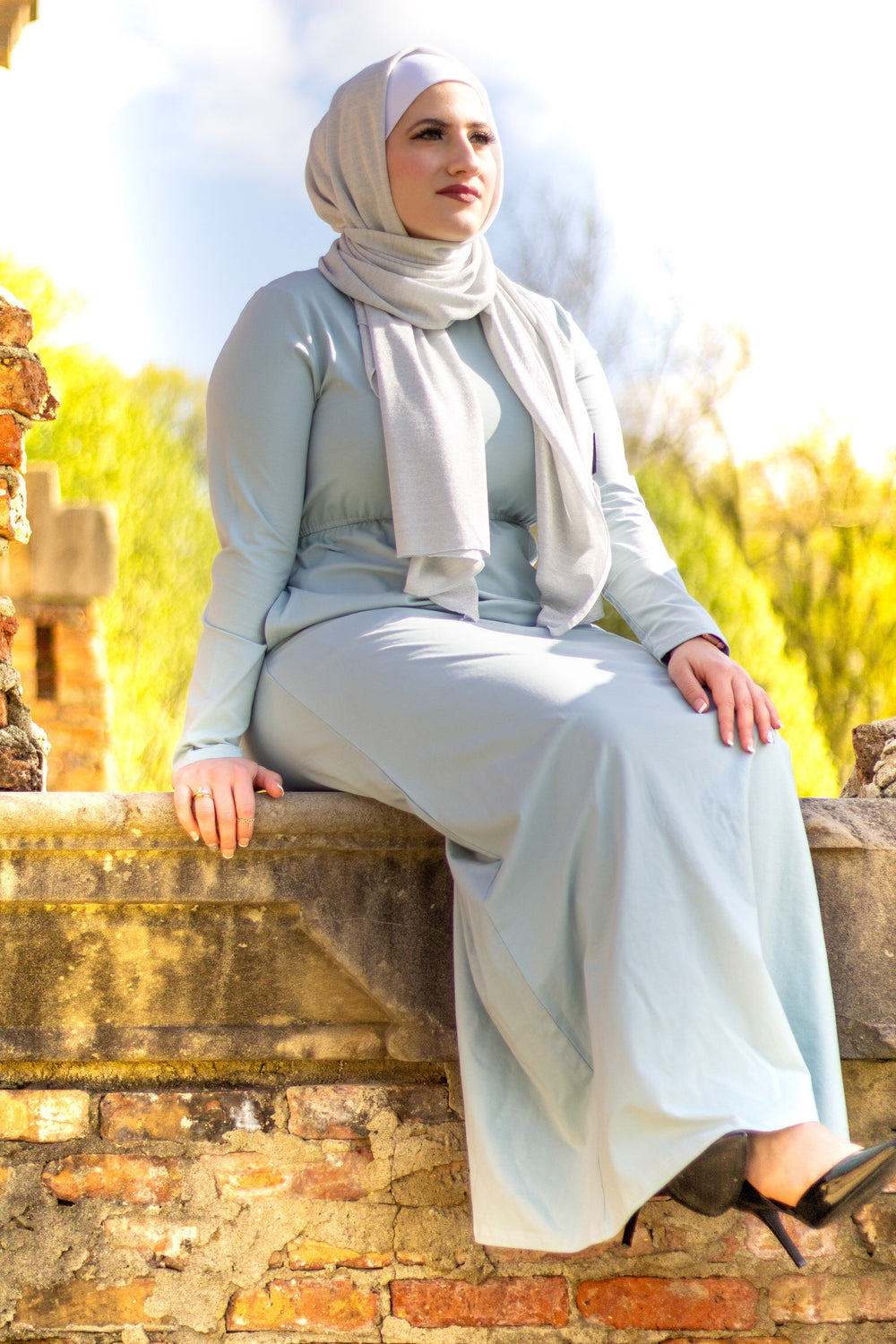 Buy Women Muslim Dresses for Women Kaftan Arab Jilbab Abaya Islamic Lace  Stitching Middle Eastern Ethnic Maxi Dress Gray at Amazon.in
