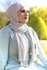 white shimmer jersey hijab