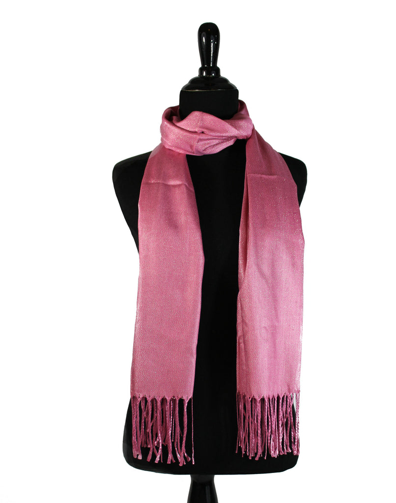 light pink viscose cotton shimmer glitter hijab with tassels