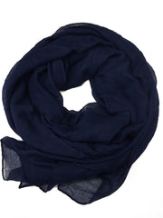 navy blue solid crinkle cotton hijab
