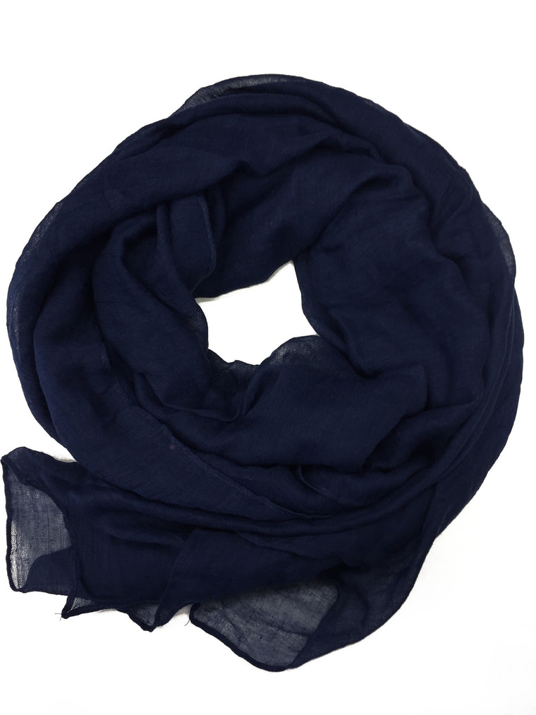 Crinkle Cotton Hijab - Navy Blue