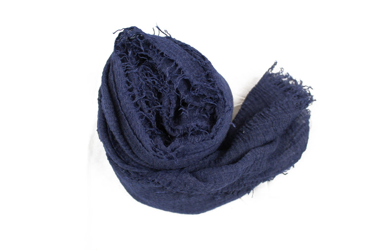 navy blue premium viscose crinkle cotton hijab