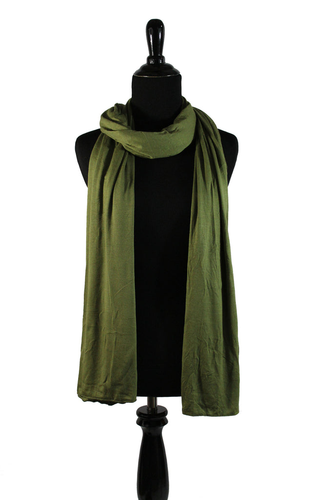 jersey hijab in dark olive green