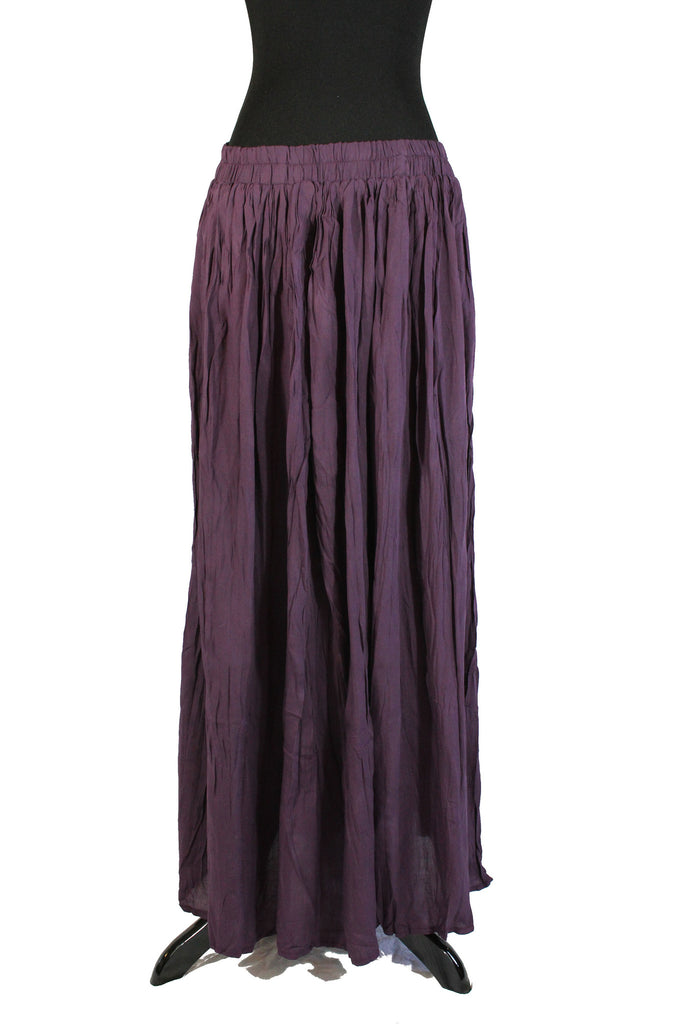 purple pleated maxi skirt