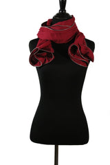 red solid viscose hijab with zipper edge trim