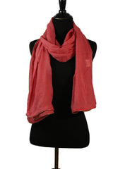 rose pink red solid viscose hijab with zipper edge trim
