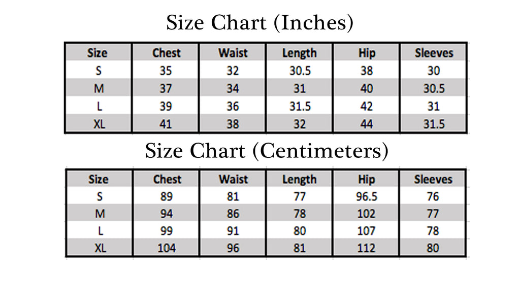 size chart for bella hijabs