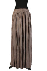 taupe pleated maxi skirt