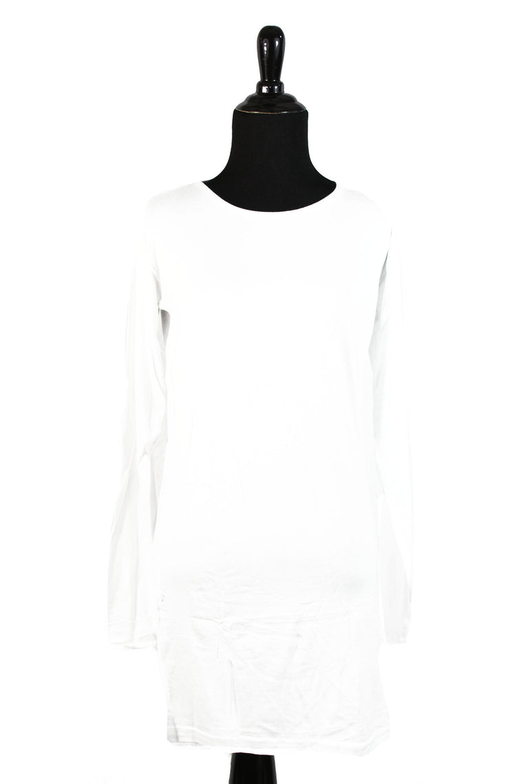 Extra Long Sleeve Basic Top - White